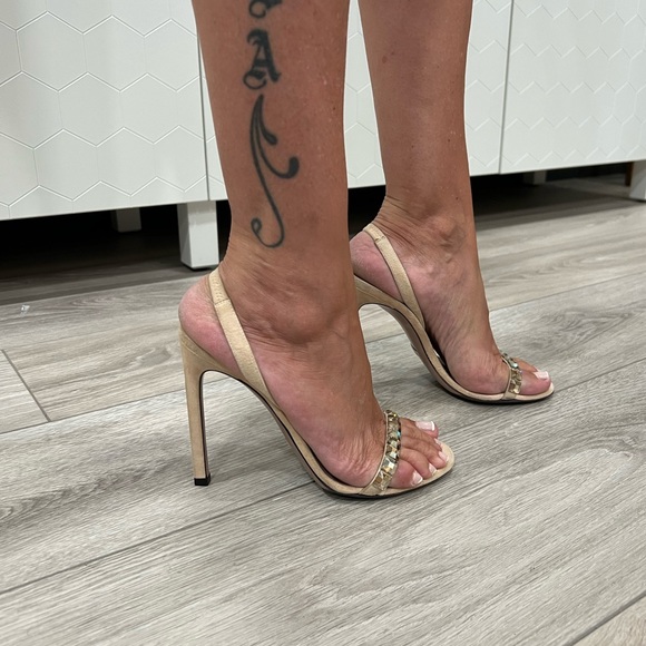 Gucci Mallory heels Sandals thin strap Swarovski crystal 6.5 - Picture 3 of 10